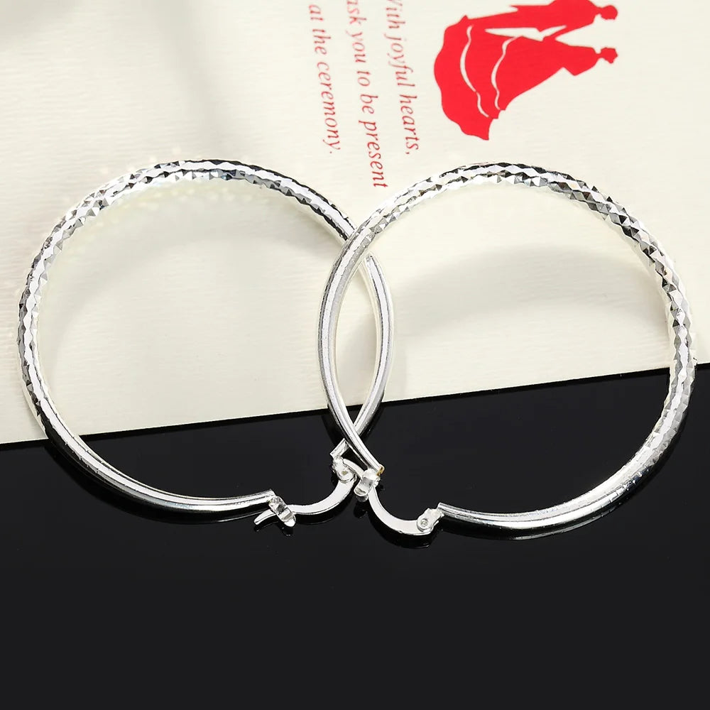 925 Sterling Silver 5CM Classic Hoop Earrings