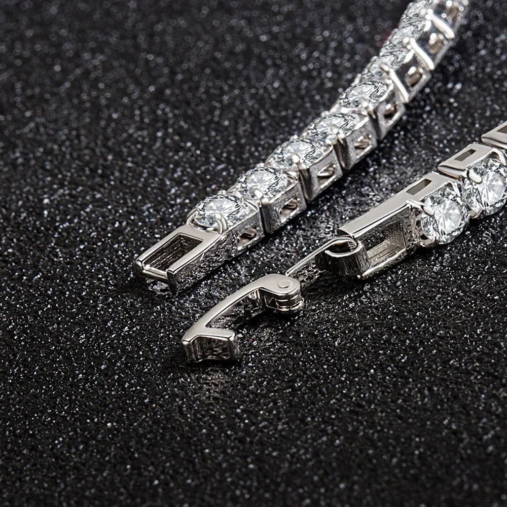 925 Sterling Silver Zirconia Tennis Bracelet – 4mm Classic Charm Jewellry