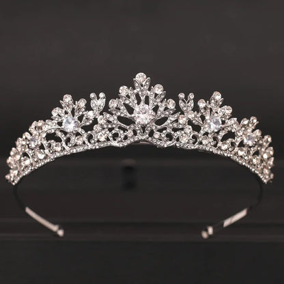 Bloom Veil Co. Baroque Royal Bridal Crown – Gold and Silver Crystal Wedding Tiara