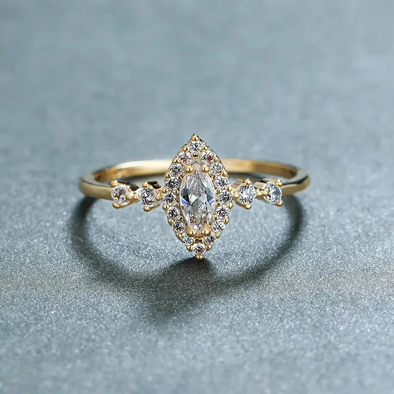 Geometric Cubic Zirconia Wedding Band | Trendy Bridal Ring | Women’s Fashion Jewellery