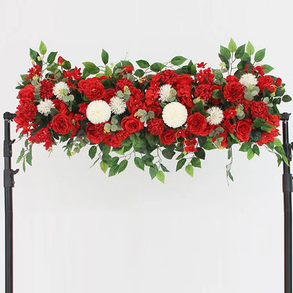 100 cm White Rose Flower Row Wedding Table Centerpiece
