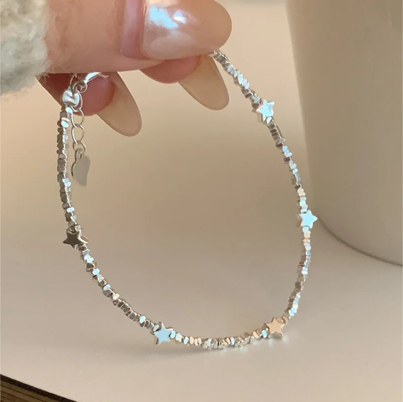 925 Sterling Silver Butterfly Bead String Bracelet