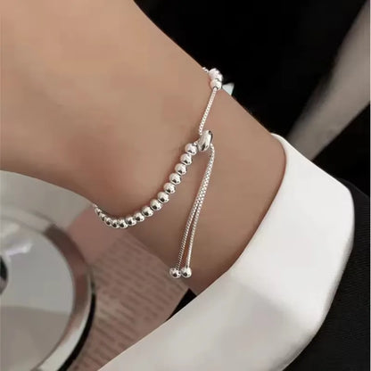 925 Sterling Silver Butterfly Bead String Bracelet