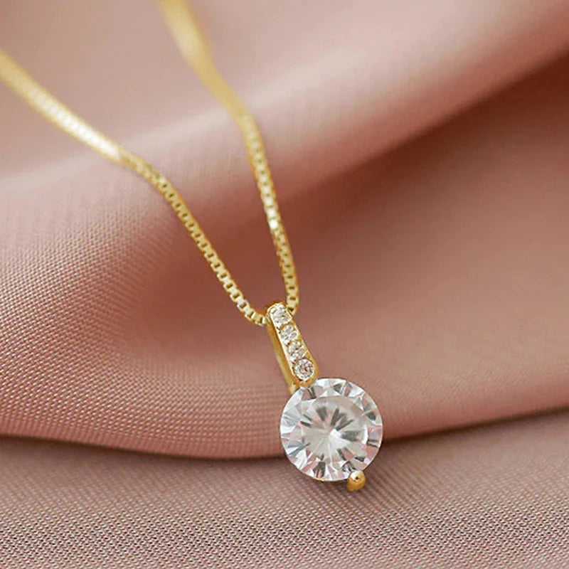 Eternity Round Zirconia Pendant Necklace