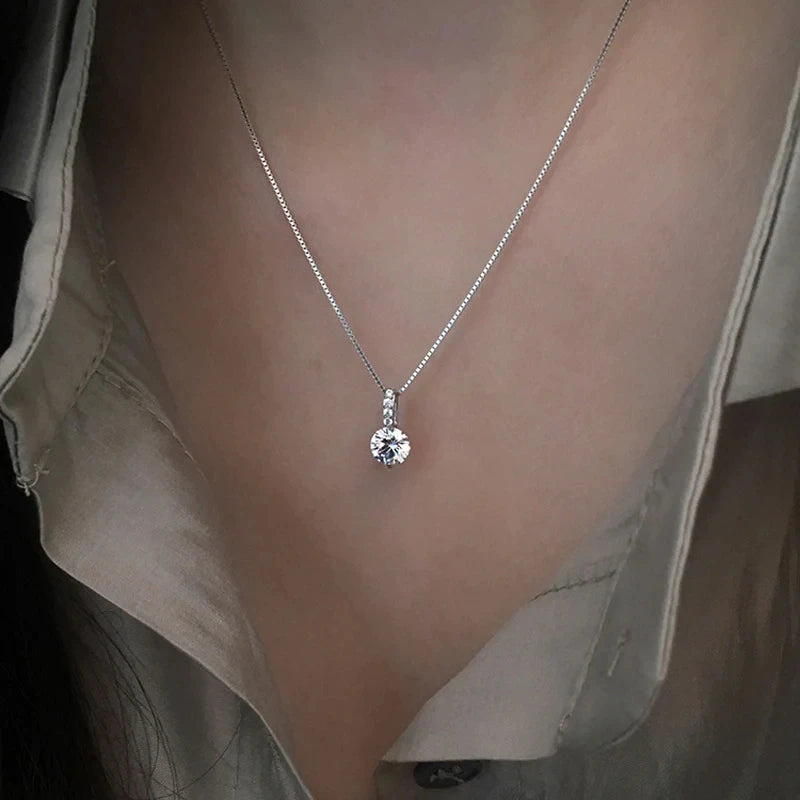 Eternity Round Zirconia Pendant Necklace