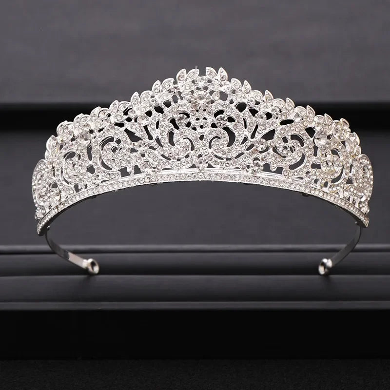 Bloom Veil Co. Baroque Royal Bridal Crown – Gold and Silver Crystal Wedding Tiara