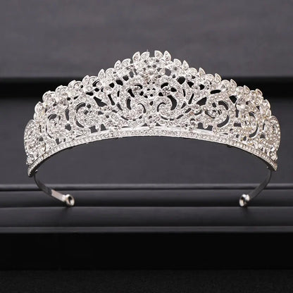 Bloom Veil Co. Baroque Royal Bridal Crown – Gold and Silver Crystal Wedding Tiara