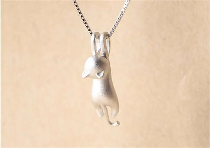 925 Sterling Silver Cute Kitty Pendant Necklace