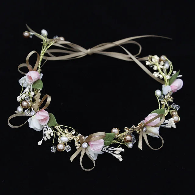 Botanical Flower Crown Boho Bridal Headband