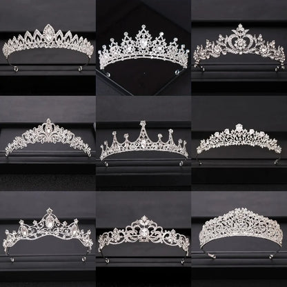 Bloom Veil Co. Baroque Royal Bridal Crown – Gold and Silver Crystal Wedding Tiara