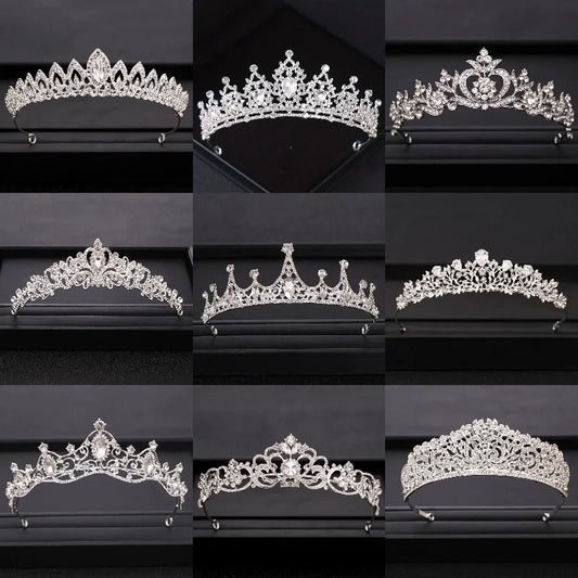 Bloom Veil Co. Baroque Royal Bridal Crown – Gold and Silver Crystal Wedding Tiara