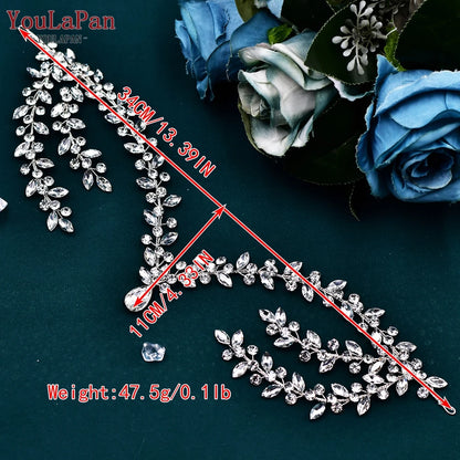 Bohemian Sparkling Rhinestone Bridal Forehead Headband