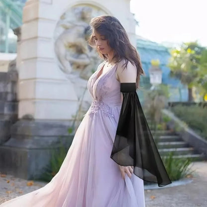 Elegant Sunscreen Long Tulle Sleeves Thin Breathable Detachable Sleeves Chiffon Sheer Bridal Gloves Wedding Party