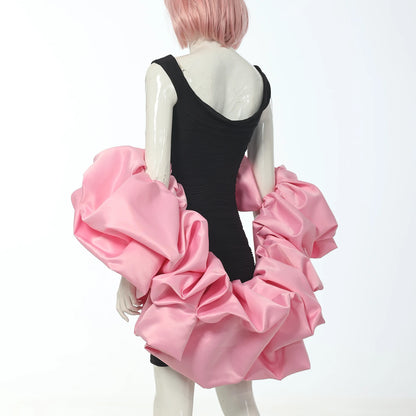 Satin Puff Sleeve Cape Bridal Shawl Ruffled Bolero Wrap for Bride Wedding Dress Cover Up