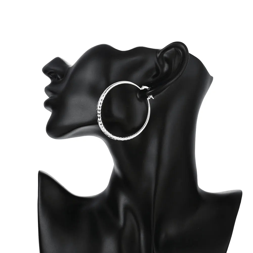 925 Sterling Silver 5CM Classic Hoop Earrings