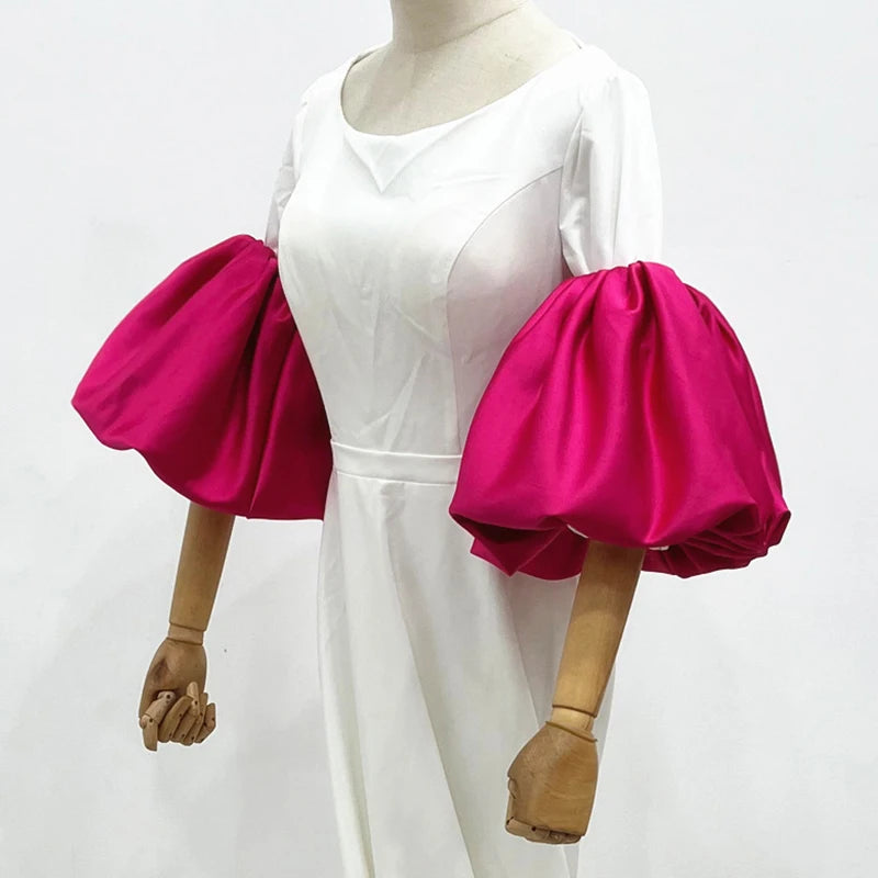Satin Removable Puffy Short Sleeves Bridal Arm Accessories