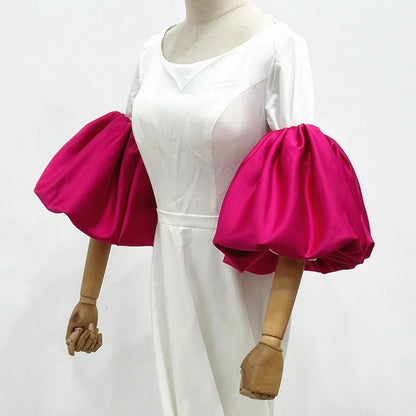 Satin Removable Puffy Short Sleeves Bridal Arm Accessories