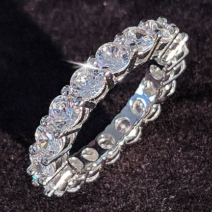 Eternity Zircon Wedding Band – 925 Sterling Silver Promise Ring