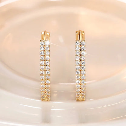 Luxury Full Paved CZ Hoop Earrings