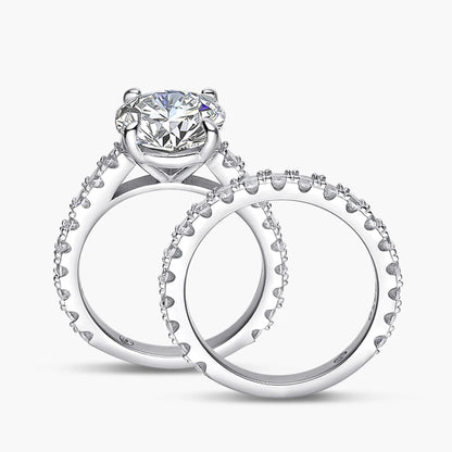 Full Moissanite Bridal Rings Set With  Certificate D Color Diamond Engagement Ring 925 Sterling Silver Wedding Band For Women