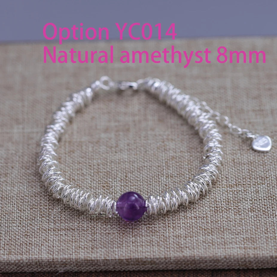 925 Sterling Silver Butterfly Bead String Bracelet