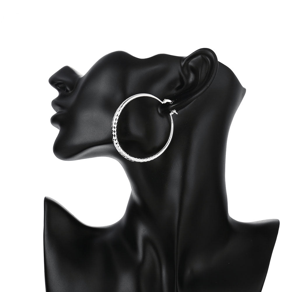 925 Sterling Silver 5CM Classic Hoop Earrings