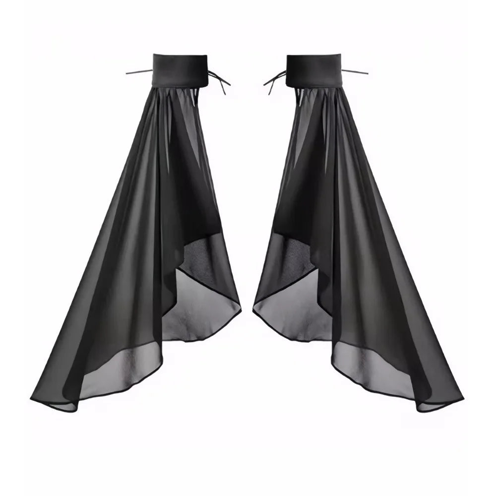 Elegant Sunscreen Long Tulle Sleeves Thin Breathable Detachable Sleeves Chiffon Sheer Bridal Gloves Wedding Party