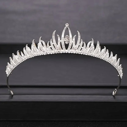 Bloom Veil Co. Baroque Royal Bridal Crown – Gold and Silver Crystal Wedding Tiara