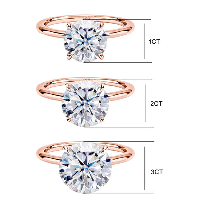 Bloom Veil Co. | GRA Certified Moissanite Engagement Ring | Rose Gold Sterling Silver | 1ct - 5ct