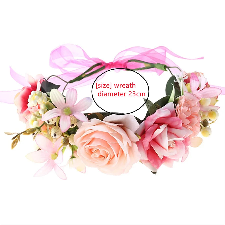 Botanical Flower Crown Boho Bridal Headband