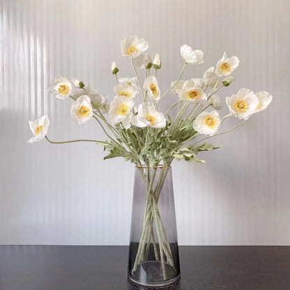 Artificial Flowers Fake Poppy Silk Flowers Long Stem Housewarming Garden Table Wedding DIY Party Wedding Bridal Bouquet Decor