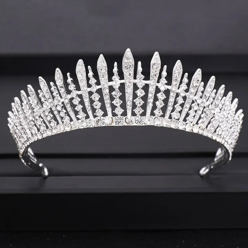 Bloom Veil Co. Baroque Royal Bridal Crown – Gold and Silver Crystal Wedding Tiara