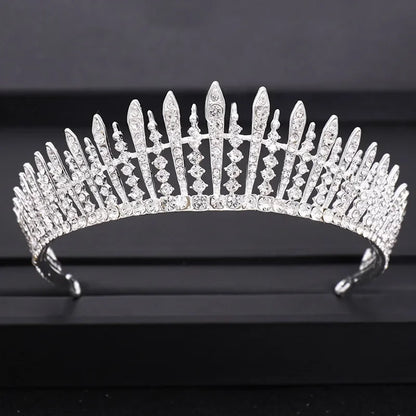Bloom Veil Co. Baroque Royal Bridal Crown – Gold and Silver Crystal Wedding Tiara