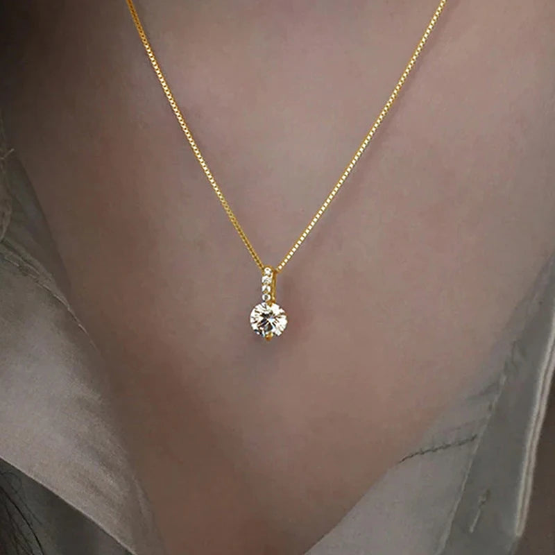 Eternity Round Zirconia Pendant Necklace