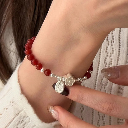 925 Sterling Silver Butterfly Bead String Bracelet