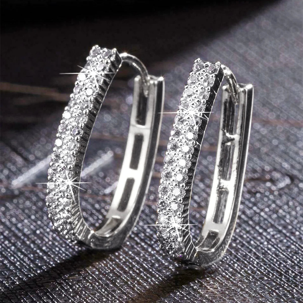 Luxury Full Paved CZ Hoop Earrings