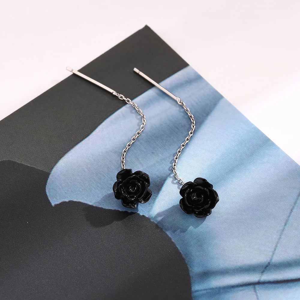 French Luxury Long Zircon Tassel Twisted Drop Earrings