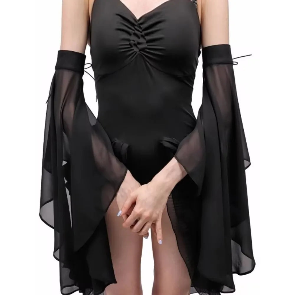Elegant Sunscreen Long Tulle Sleeves Thin Breathable Detachable Sleeves Chiffon Sheer Bridal Gloves Wedding Party
