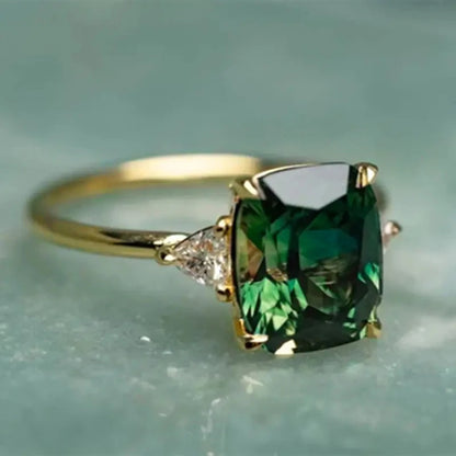 Geometric Cubic Zirconia Wedding Band | Trendy Bridal Ring | Women's Wedding Jewelry