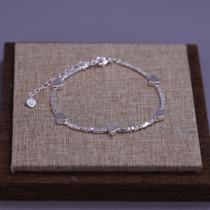 925 Sterling Silver Butterfly Bead String Bracelet