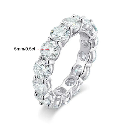 GRA Certified D Color VVS1 Moissanite Wedding Band | 925 Sterling Silver | Round Cut Bridal Ring