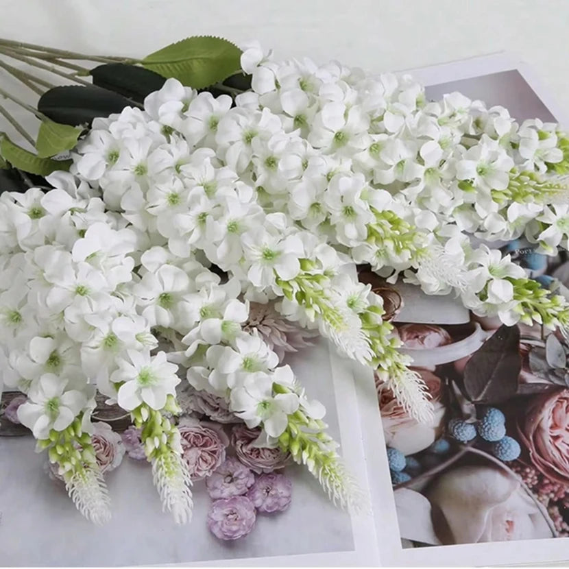 Premium 74cm Hanging Silk Orchid Floral Strings (5-Pack) | Luxury Wedding Arch & Ceremony Garland Decor