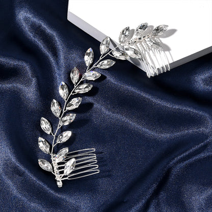 Handmade Pearl Flower Bridal Hair Comb – Silver Crystal Wedding Clip
