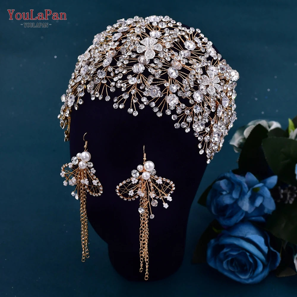 Bohemian Sparkling Rhinestone Bridal Forehead Headband