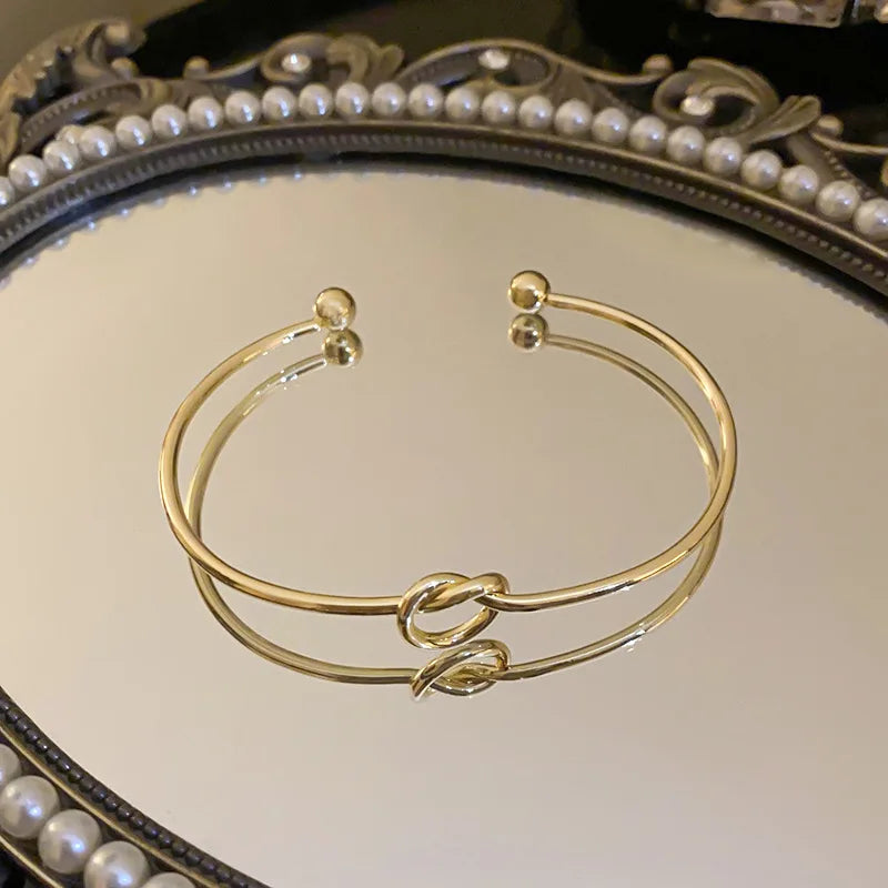Vintage Stainless Steel Woven Twist Cuff Bracelet
