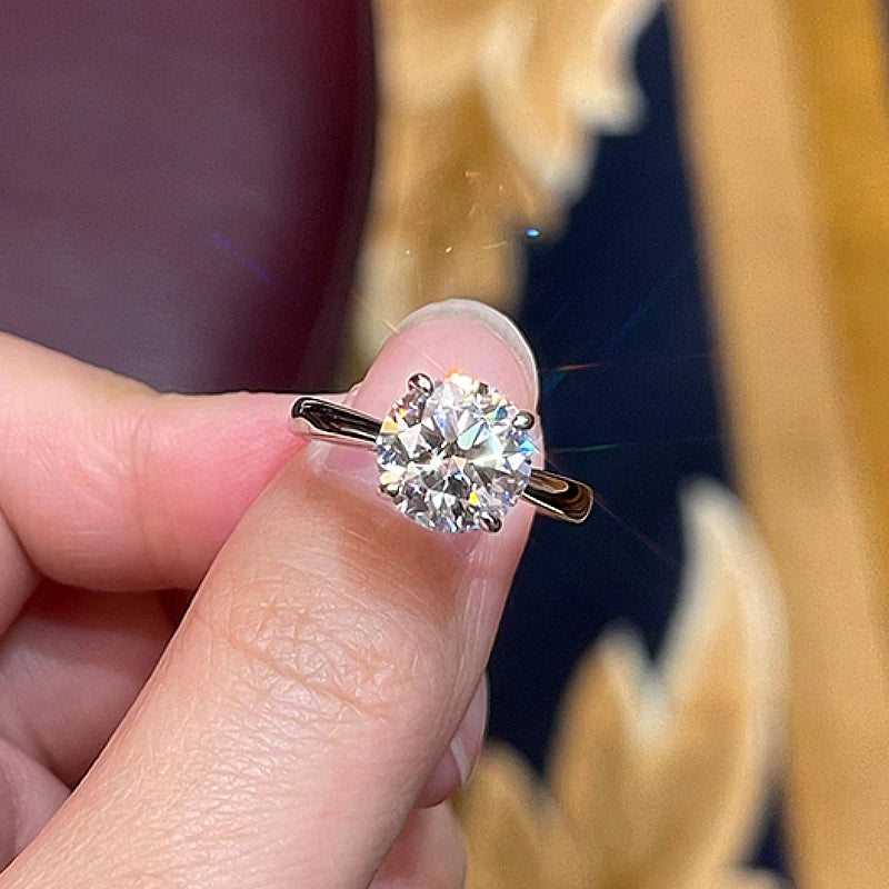 2.0ct GIC Certified Moissanite Bridal Ring Set | 925 Sterling Silver White Gold Plated | Engagement & Wedding Ring