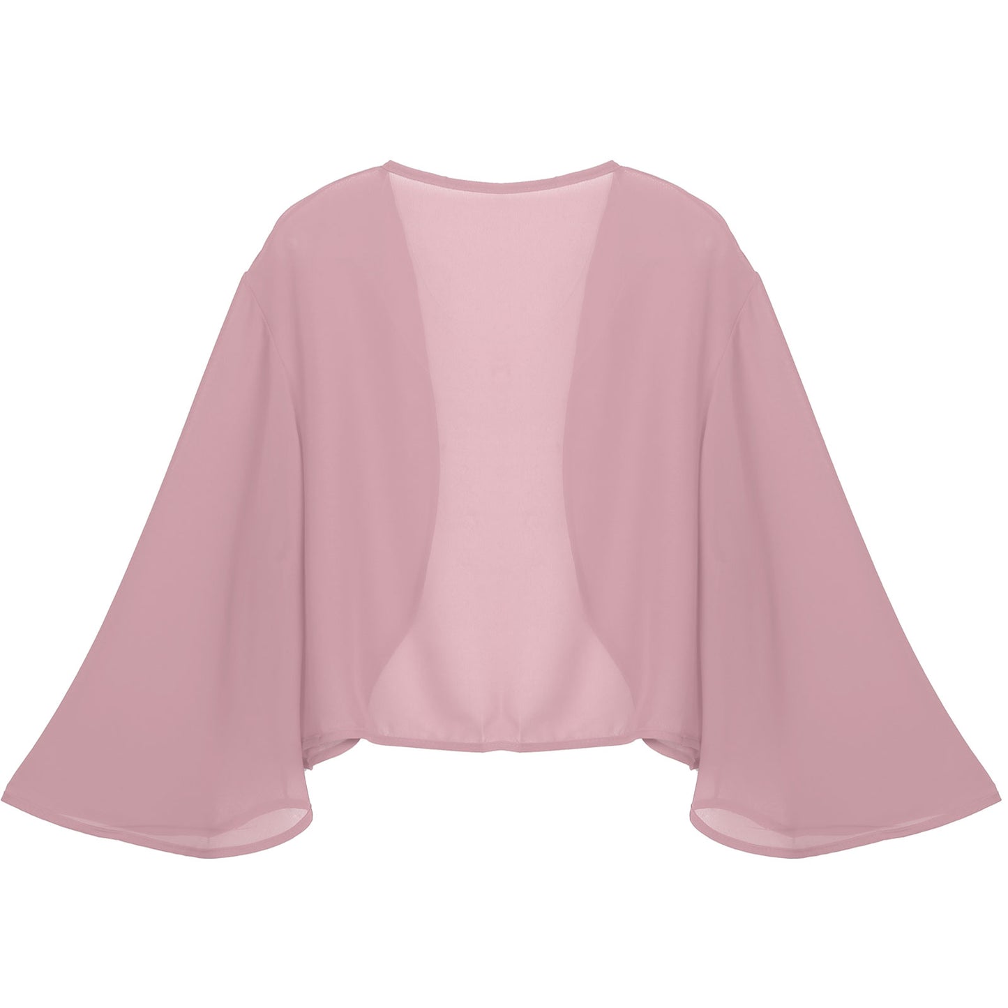 Women 3/4 Sleeve Chiffon Cardigan Bolero Shawls Outerwear Wedding Bridal Party Dress Wraps Beach Vacation Cover Ups Soft Cape