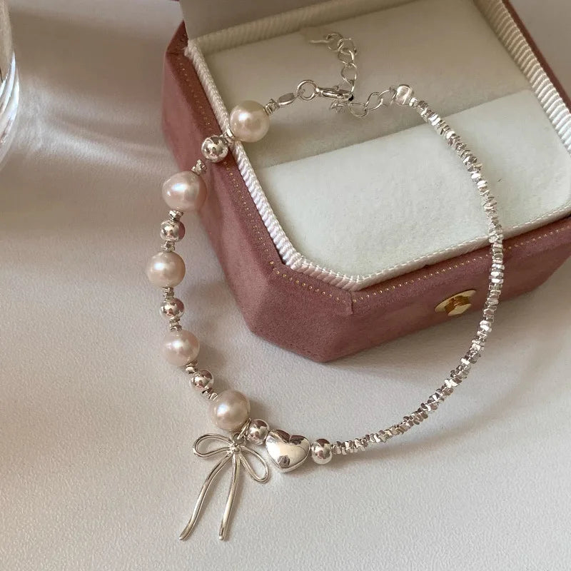 925 Sterling Silver Butterfly Bead String Bracelet