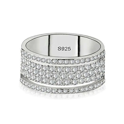 Eternity Zircon Wedding Band – 925 Sterling Silver Promise Ring