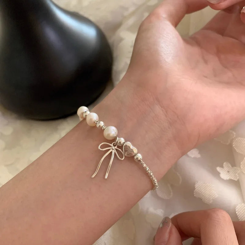 925 Sterling Silver Butterfly Bead String Bracelet
